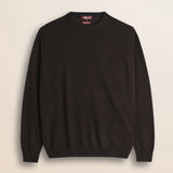 Maglia Girocollo in Lambswool  fronte - Chocolate