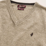 Maglia Scollo a V in Lambswool  dettaglio - Sand