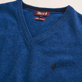 Maglia Scollo a V in Lambswool  dettaglio - Medium Blue