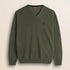 Maglia Scollo a V in Lambswool  fronte - Olive Night