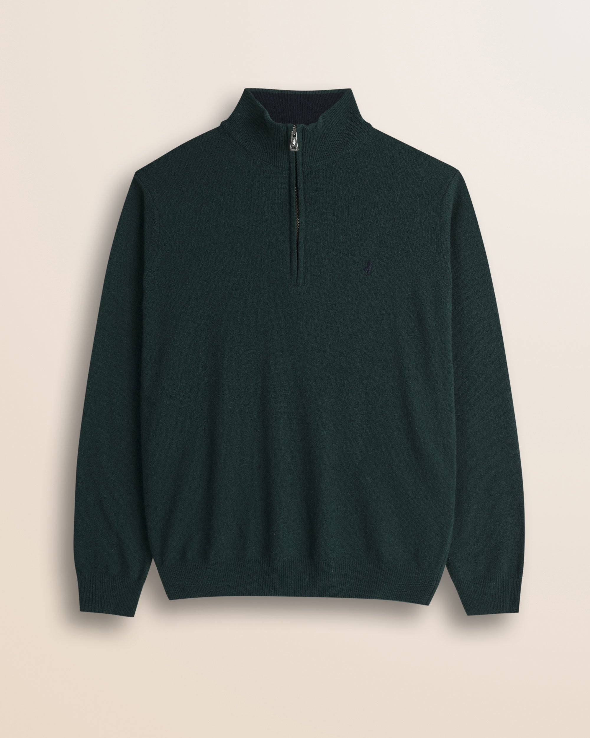 Maglia Mezza Zip in Lambswool  fronte - Ponderosa Pine
