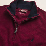 Maglia Mezza Zip in Lambswool  dettaglio - Burgundy
