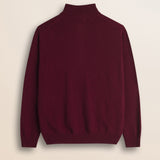 Maglia Mezza Zip in Lambswool  retro - Burgundy