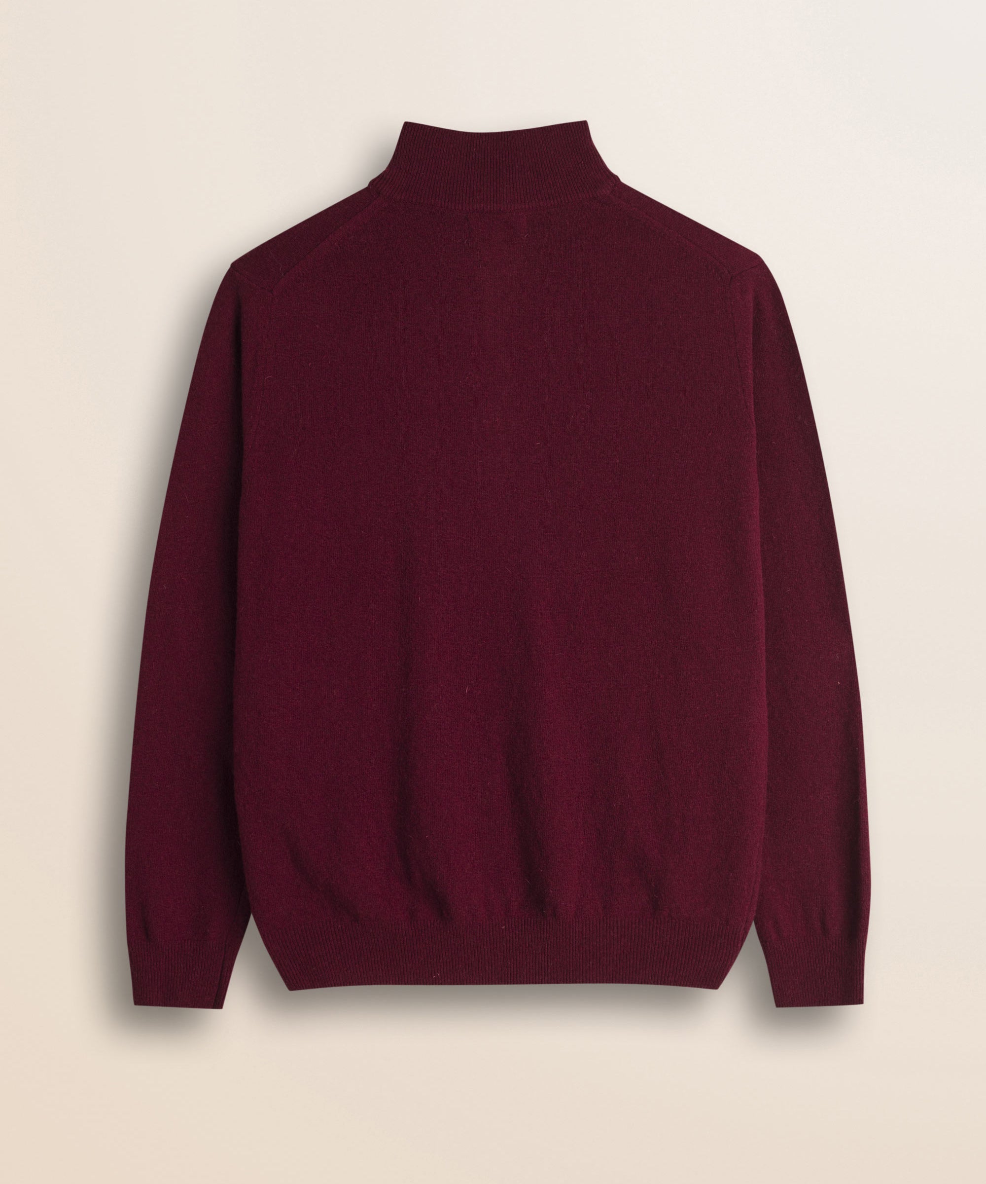 Maglia Mezza Zip in Lambswool  retro - Burgundy