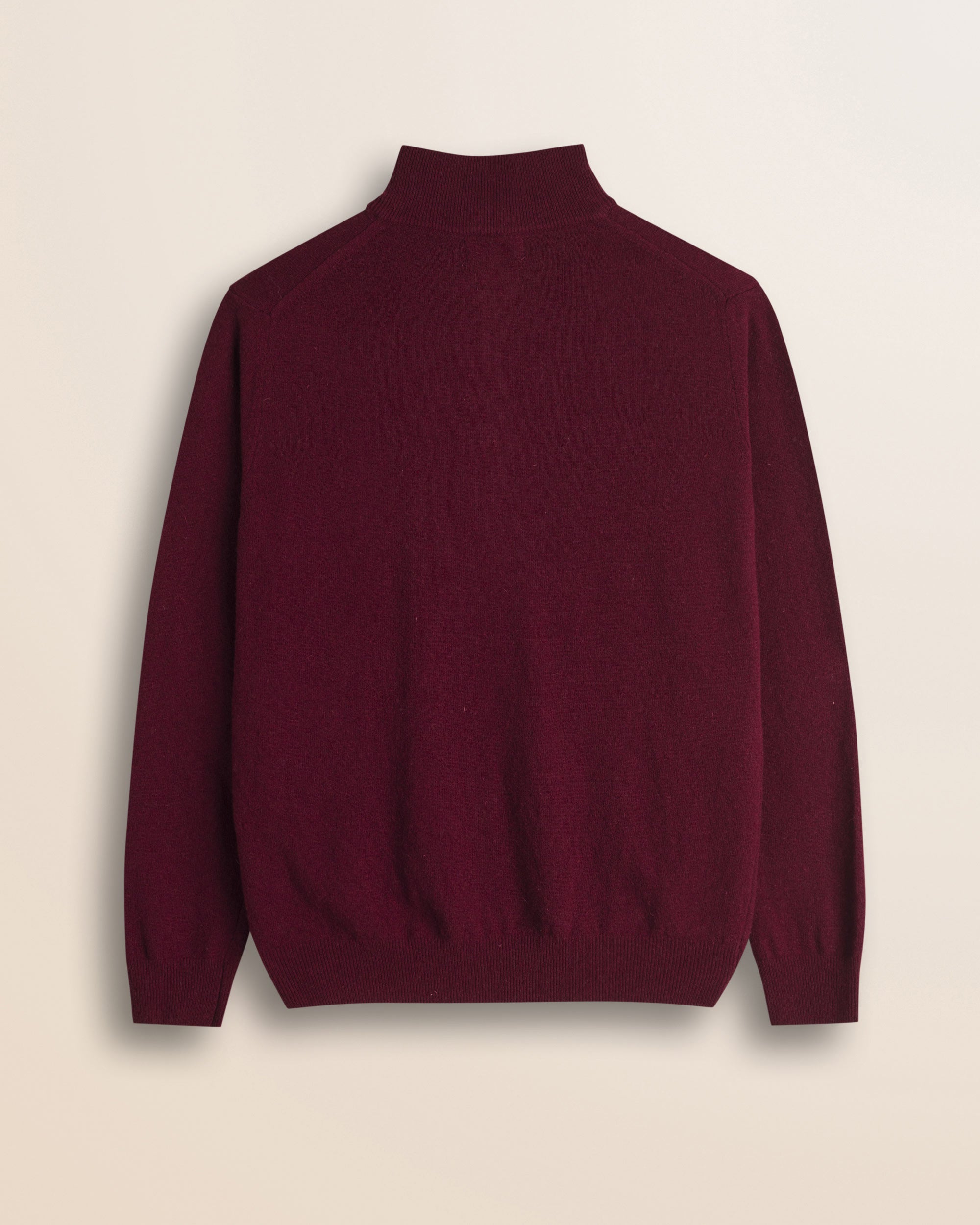 Maglia Mezza Zip in Lambswool  retro - Burgundy