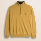 Maglia Mezza Zip in Lambswool  fronte - Chai Tea