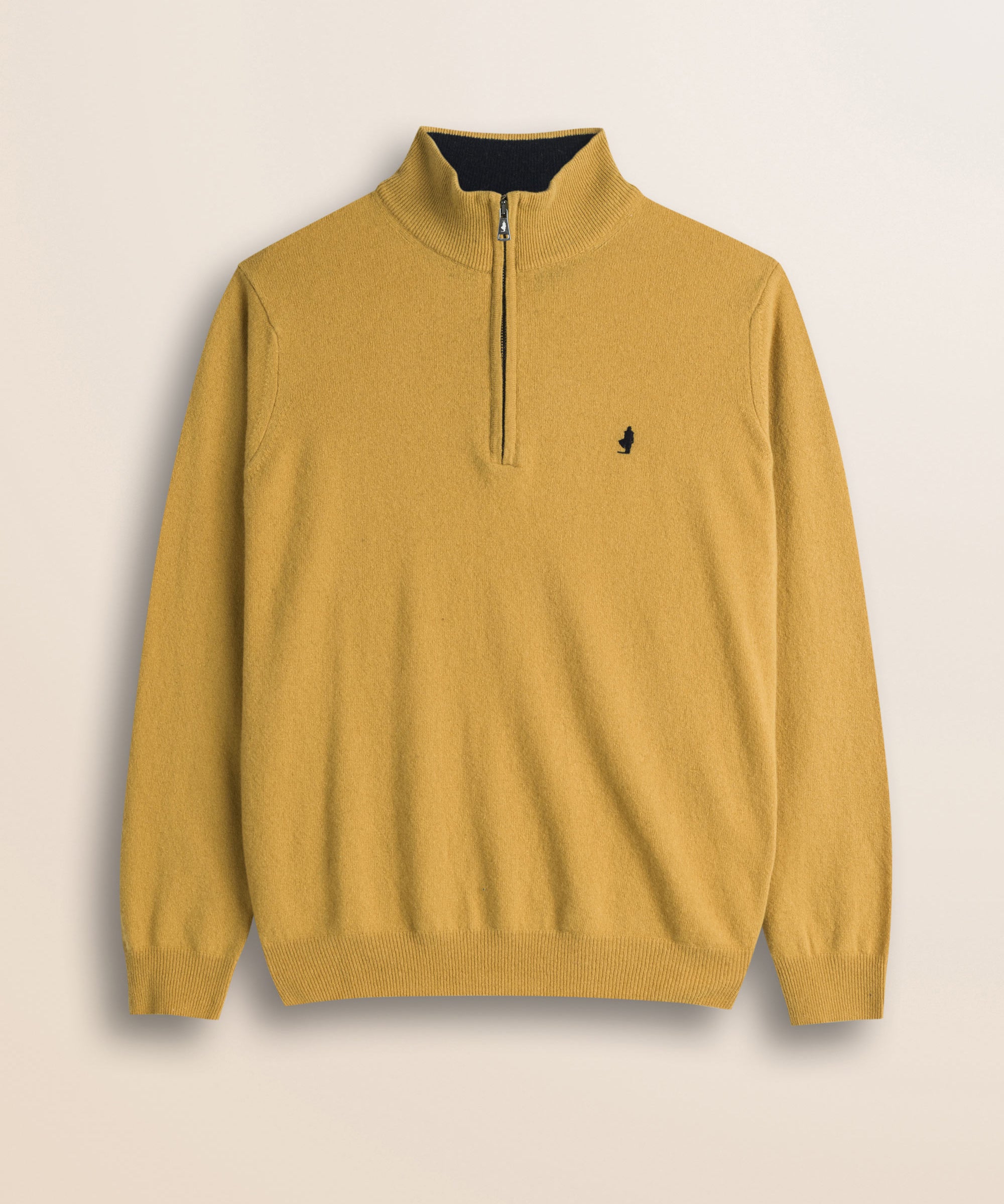 Maglia Mezza Zip in Lambswool  fronte - Chai Tea