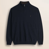 Maglia Mezza Zip in Lambswool  fronte - Navy Blue