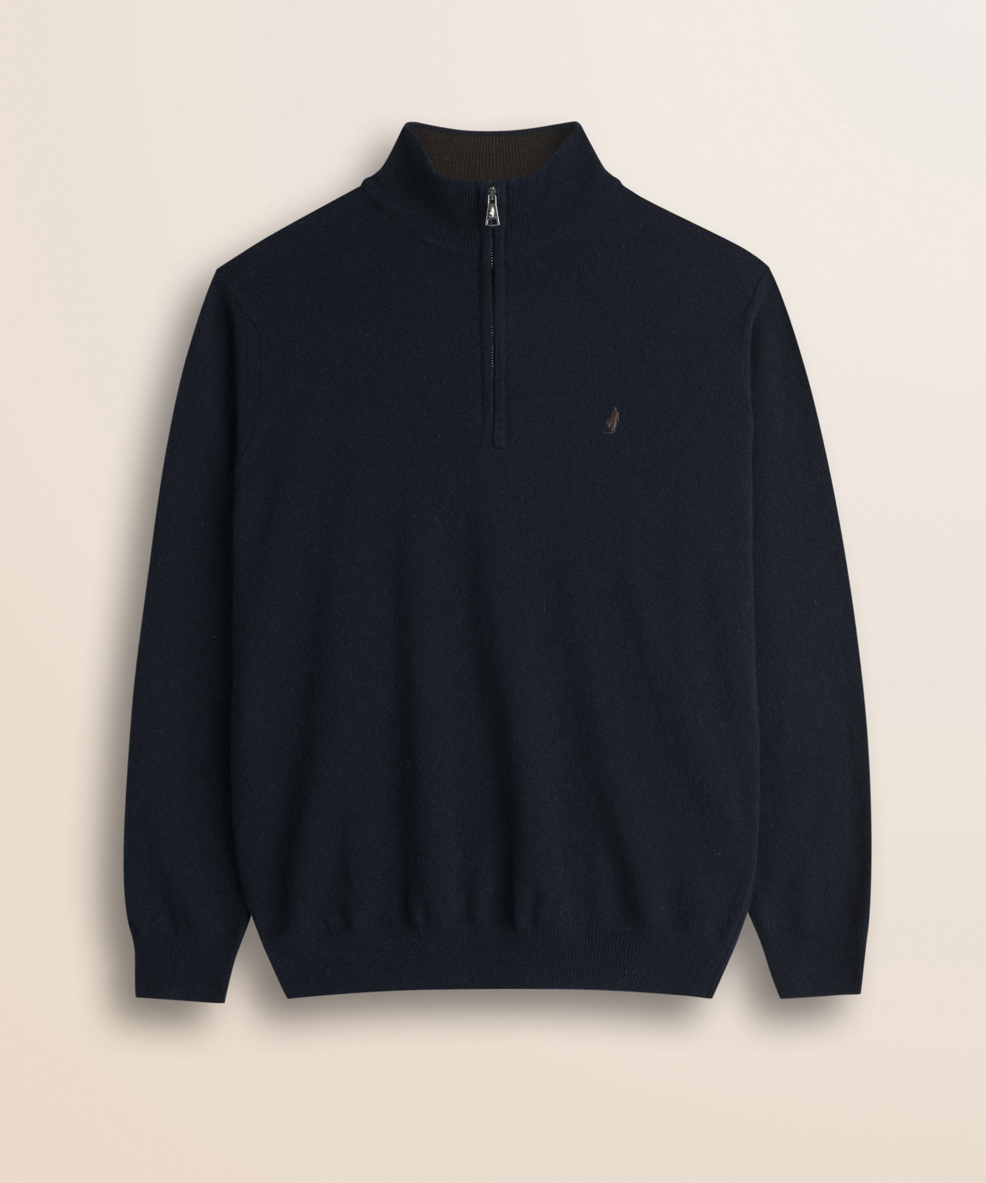 Maglia Mezza Zip in Lambswool  fronte - Navy Blue