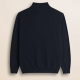 Maglia Mezza Zip in Lambswool  retro - Navy Blue