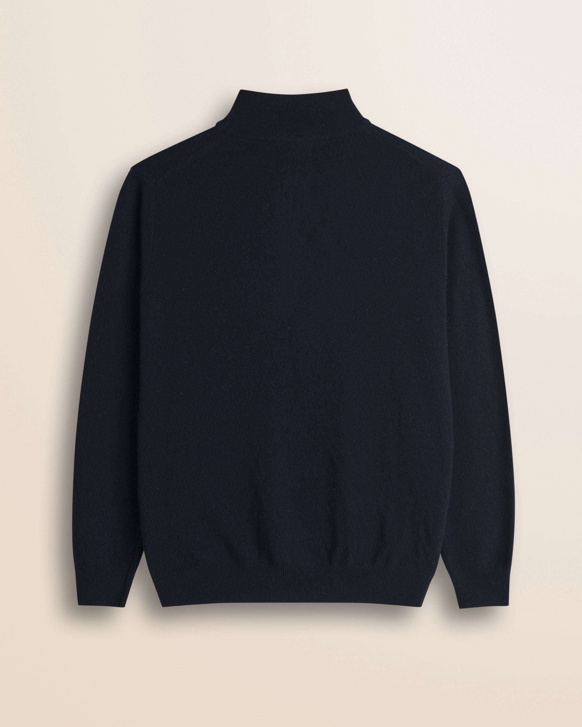 Maglia Mezza Zip in Lambswool  retro - Navy Blue