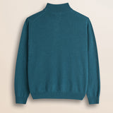 Maglia Mezza Zip in Lambswool  retro - Atlantic Deep