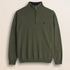 Maglia Mezza Zip in Lambswool  fronte - Olive Night