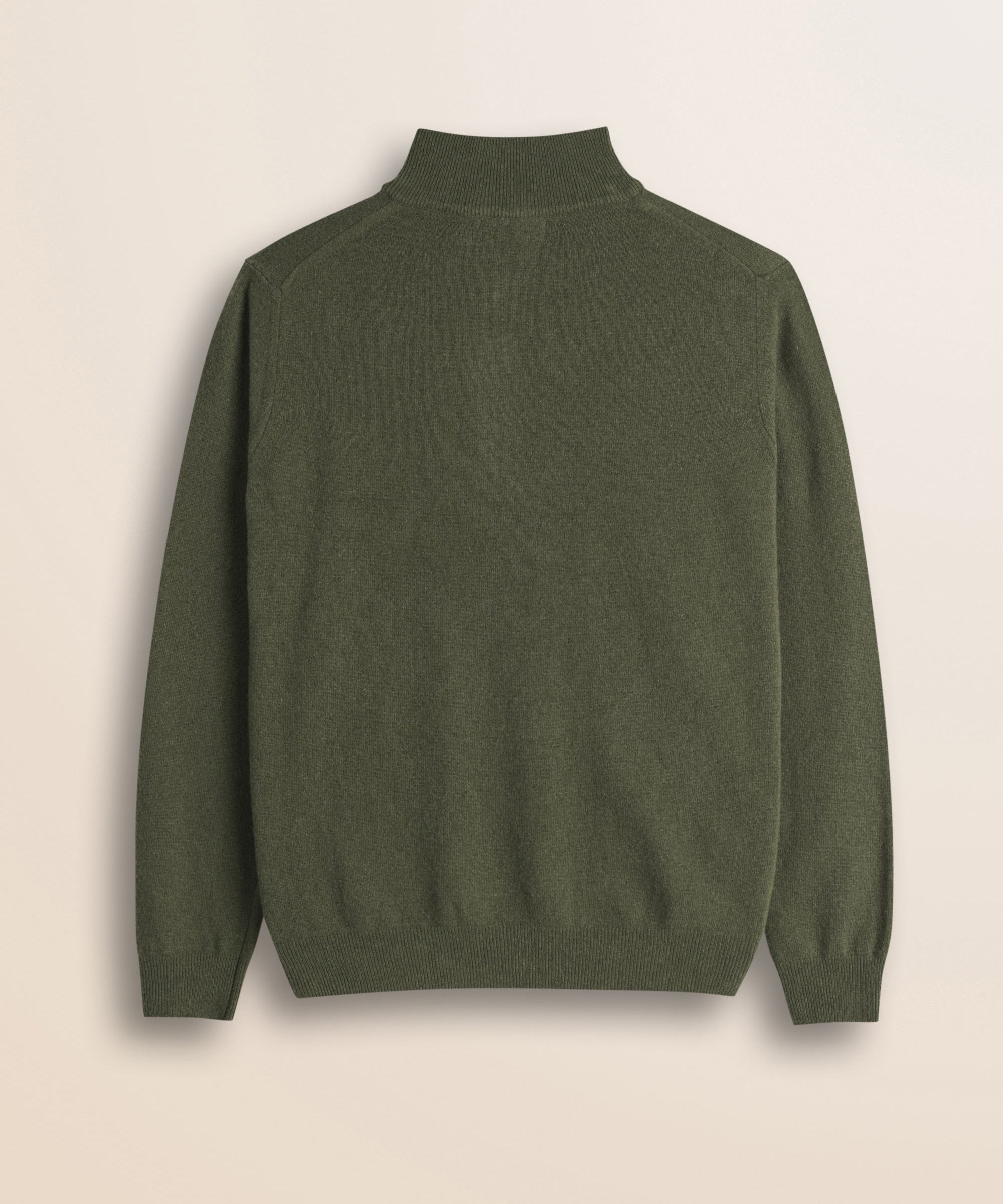Maglia Mezza Zip in Lambswool  retro - Olive Night