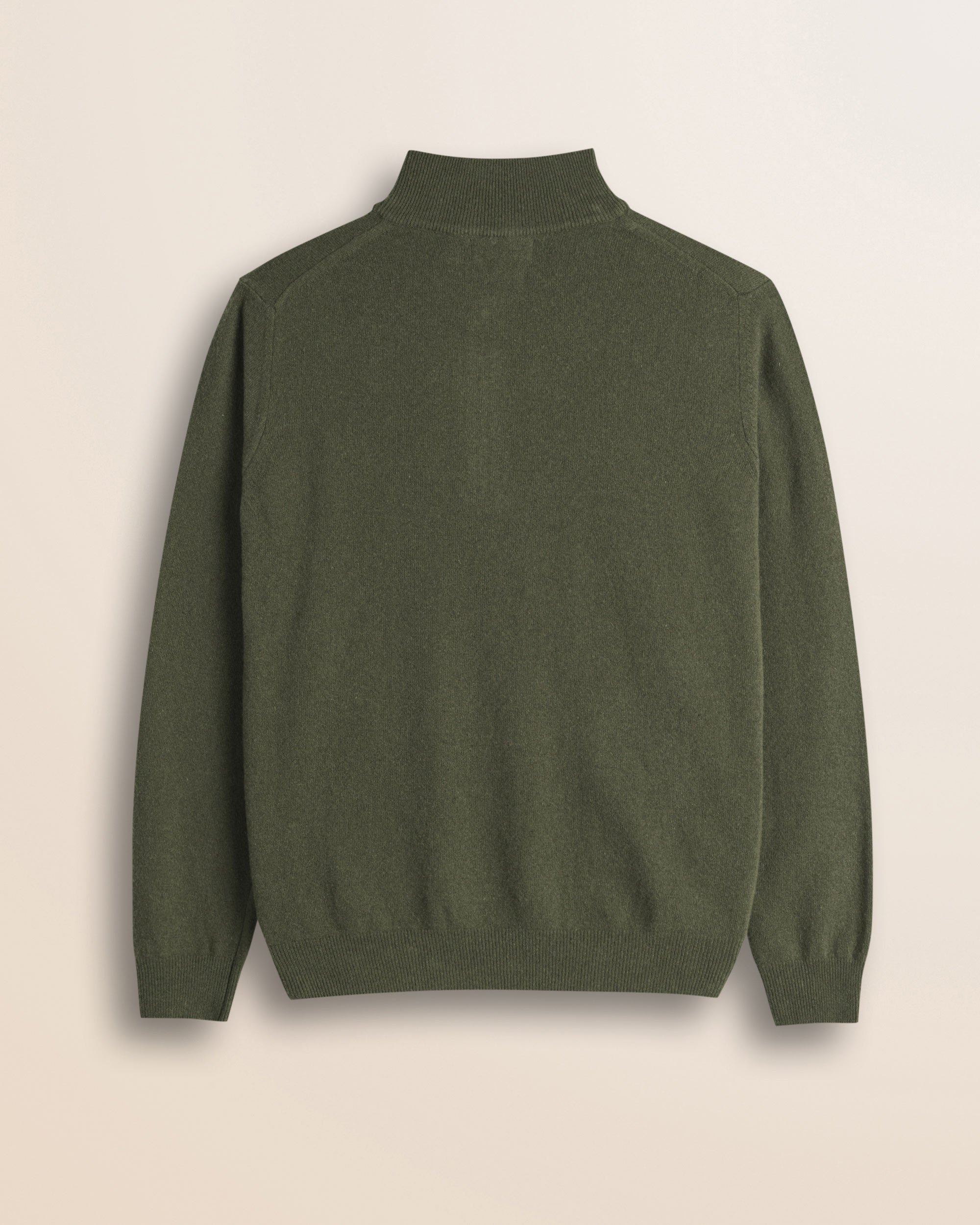 Maglia Mezza Zip in Lambswool  retro - Olive Night