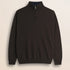 Maglia Mezza Zip in Lambswool  fronte - Chocolate