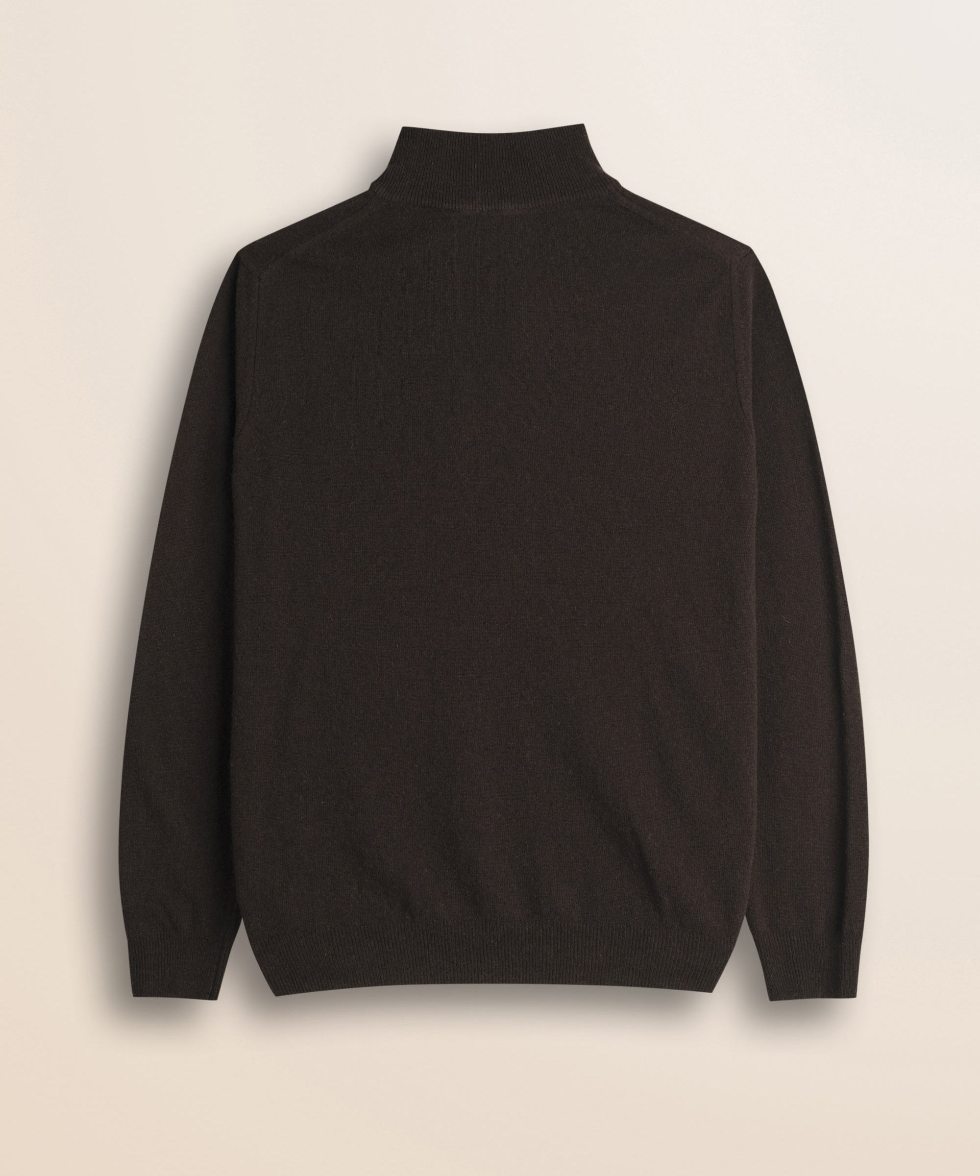 Maglia Mezza Zip in Lambswool  retro - Chocolate