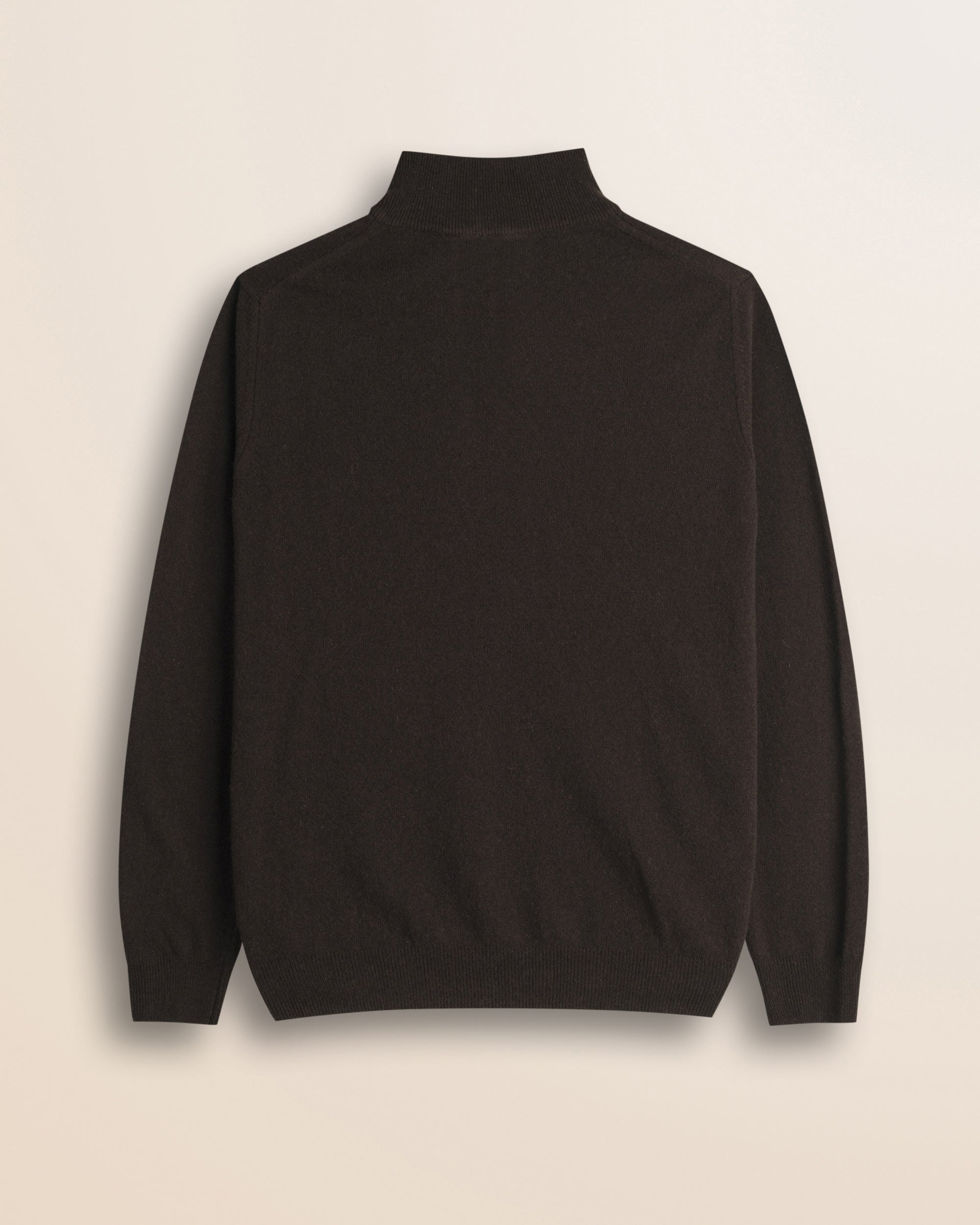 Maglia Mezza Zip in Lambswool  retro - Chocolate