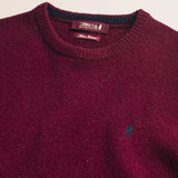 Maglione Girocollo in Lambswool  dettaglio - Burgundy