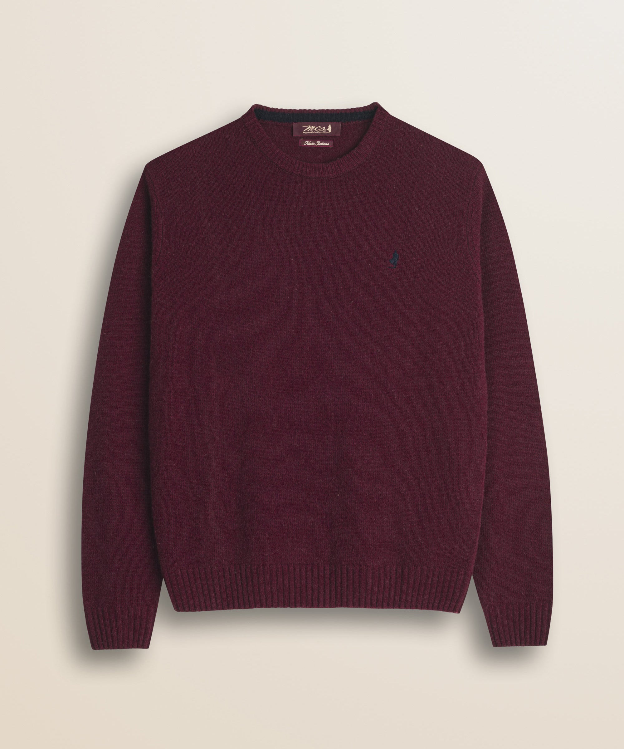 Maglione Girocollo in Lambswool  fronte - Burgundy