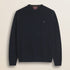 Maglione Girocollo in Lambswool  fronte - Navy Blue