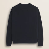 Maglione Girocollo in Lambswool  retro - Navy Blue