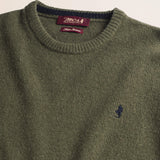Maglione Girocollo in Lambswool  dettaglio - Olive Night