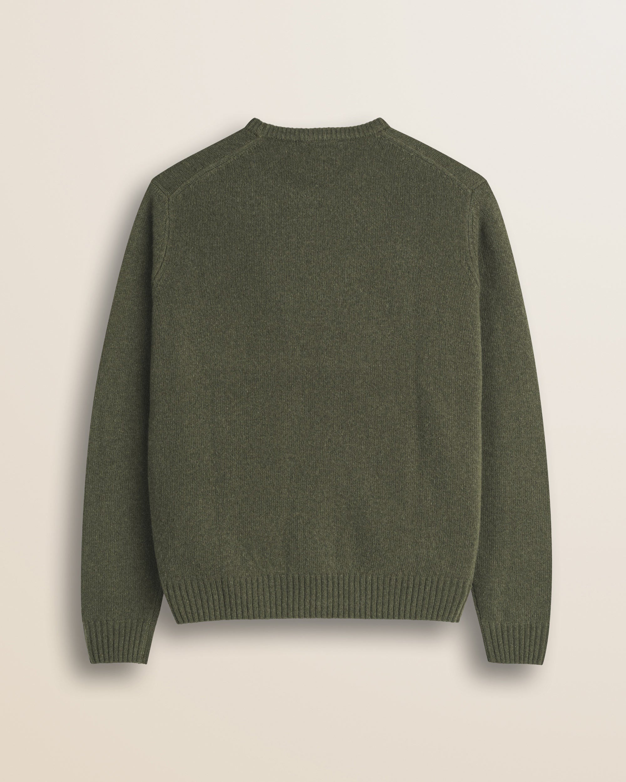 Maglione Girocollo in Lambswool  retro - Olive Night
