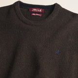 Maglione Girocollo in Lambswool  dettaglio - Chocolate