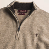 Maglione Mezza Zip in Lambswool  dettaglio - Sand