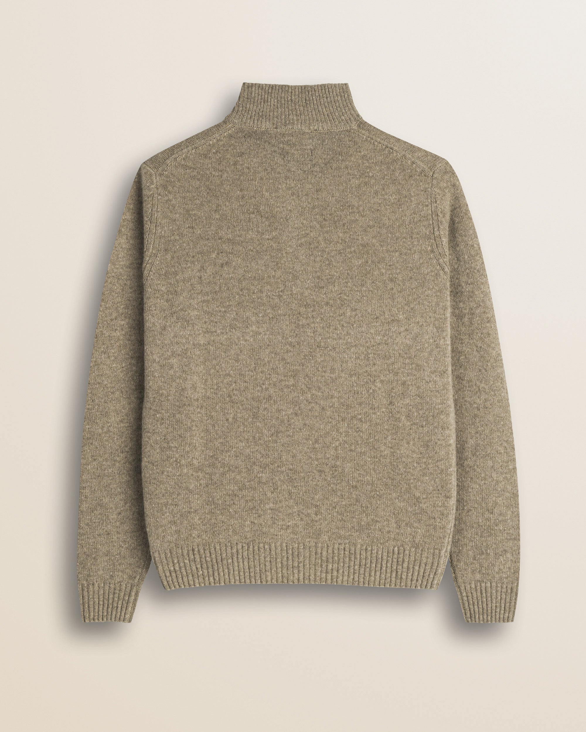 Maglione Mezza Zip in Lambswool  retro - Sand