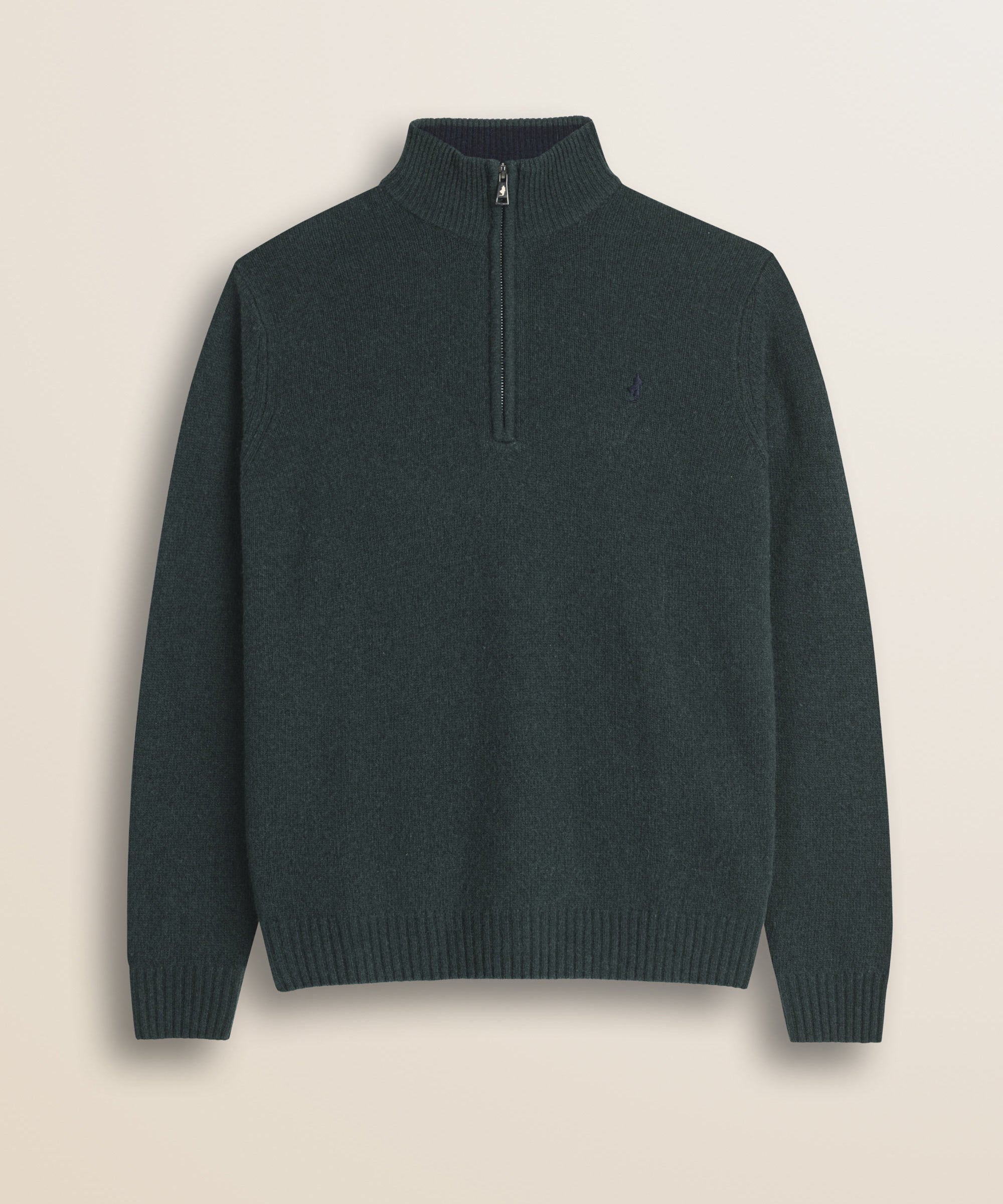 Maglione Mezza Zip in Lambswool  fronte - Ponderosa Pine