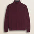 Maglione Mezza Zip in Lambswool  fronte - Burgundy