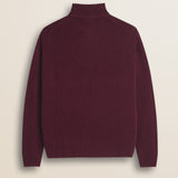 Maglione Mezza Zip in Lambswool  retro - Burgundy