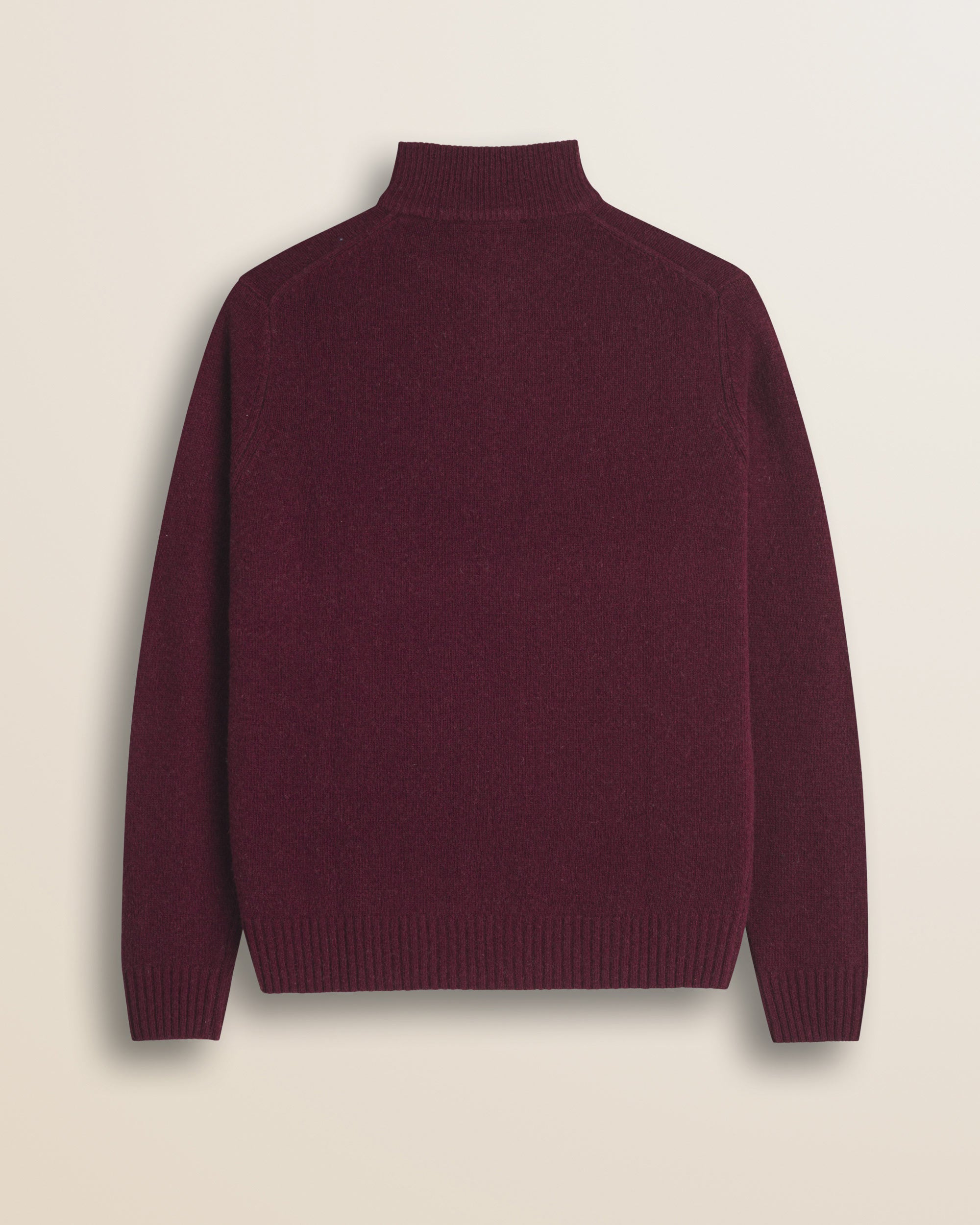 Maglione Mezza Zip in Lambswool  retro - Burgundy