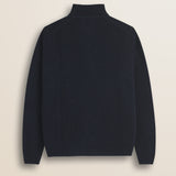 Maglione Mezza Zip in Lambswool  retro - Navy Blue