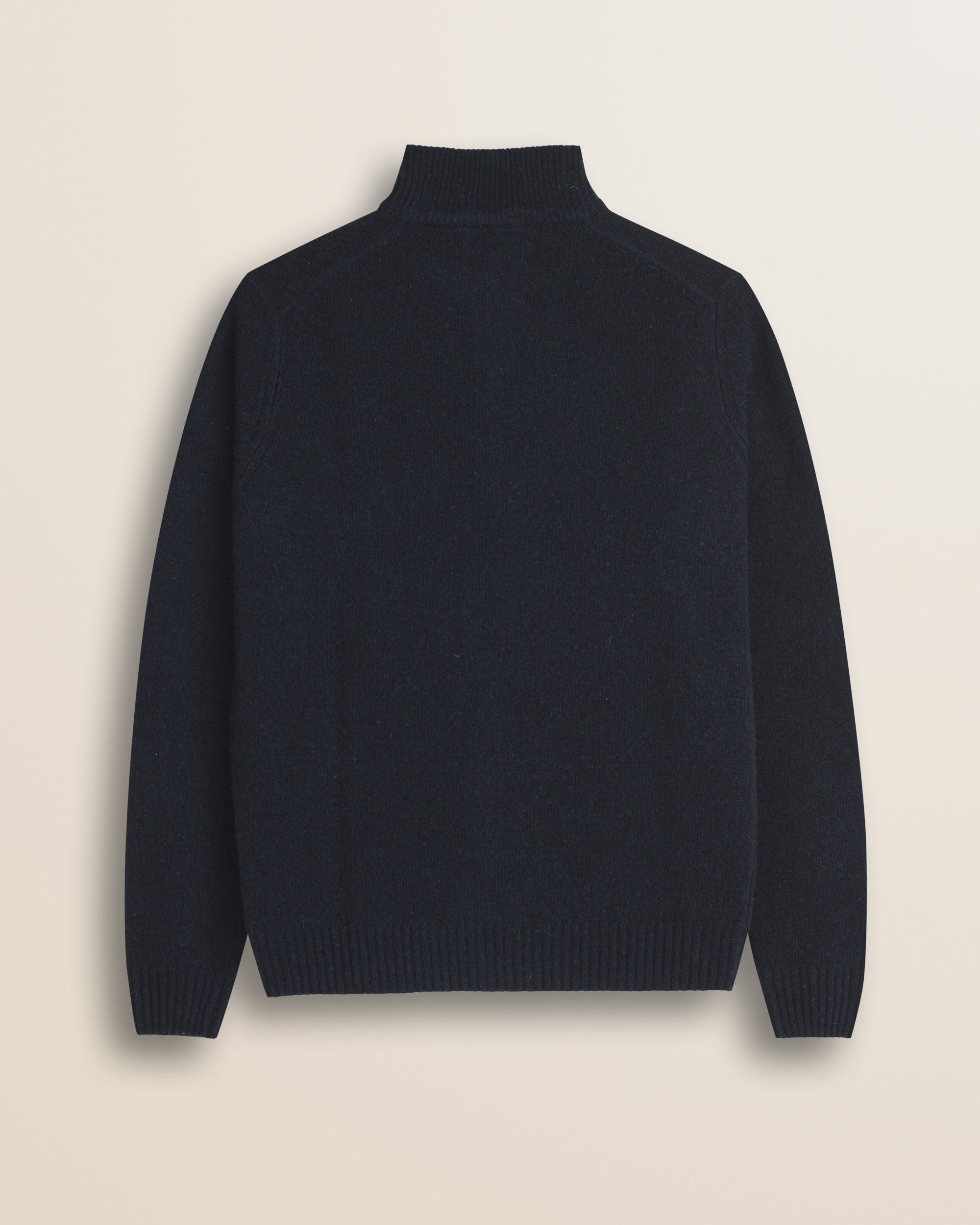 Maglione Mezza Zip in Lambswool  retro - Navy Blue