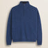 Maglione Mezza Zip in Lambswool  fronte - Medium Blue