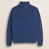 Maglione Mezza Zip in Lambswool  retro - Medium Blue