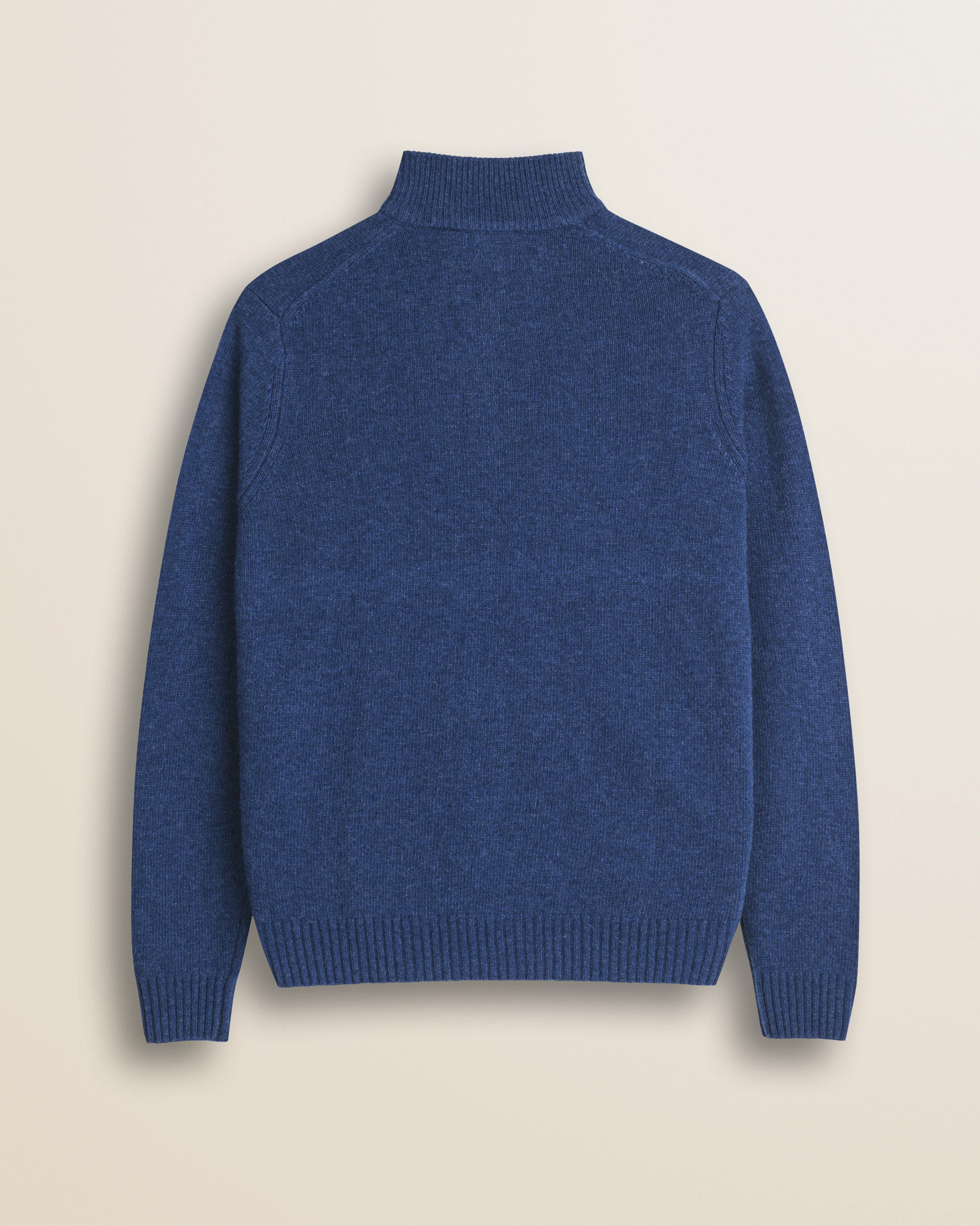 Maglione Mezza Zip in Lambswool  retro - Medium Blue