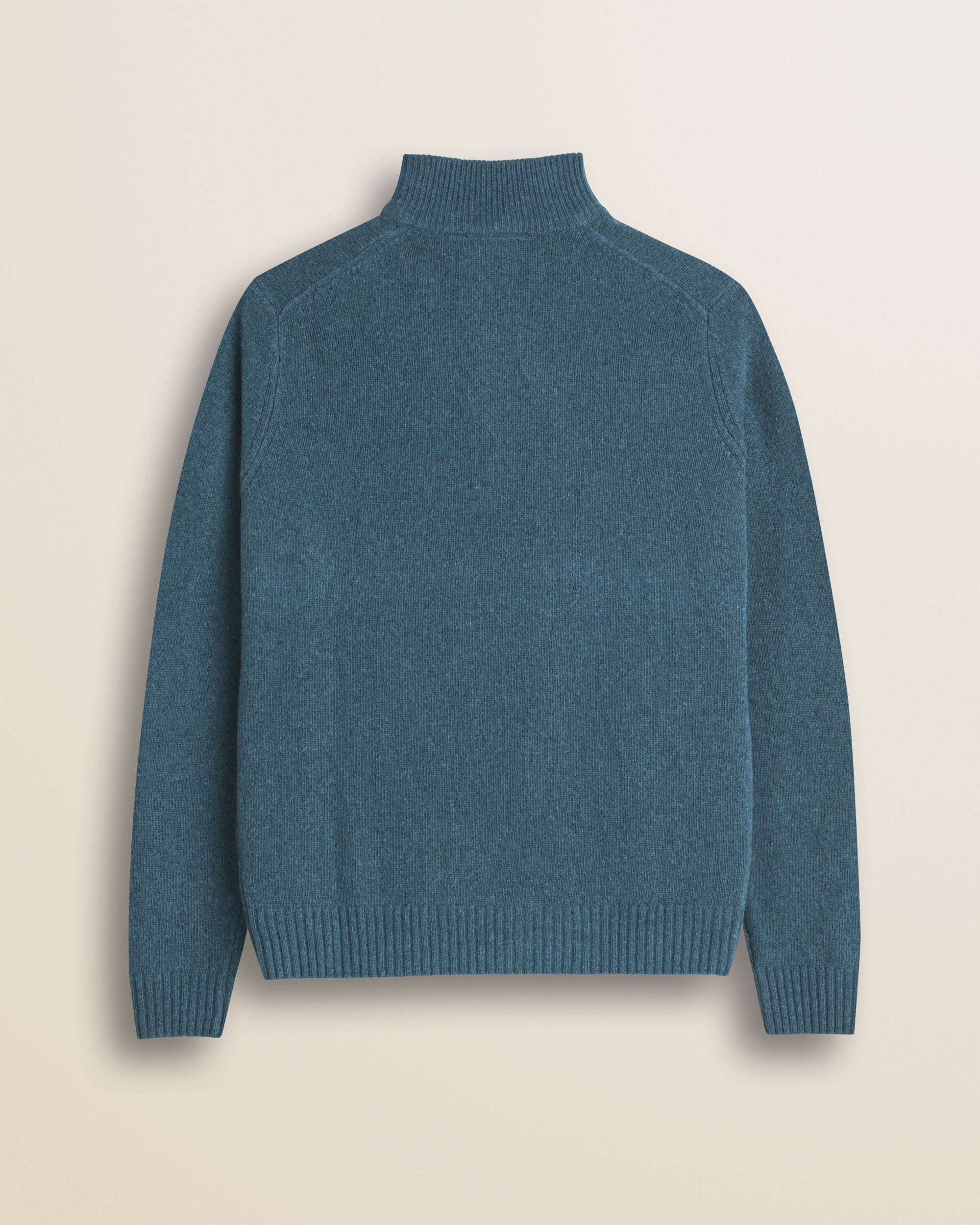 Maglione Mezza Zip in Lambswool  retro - Atlantic Deep