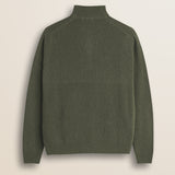 Maglione Mezza Zip in Lambswool  retro - Olive Night