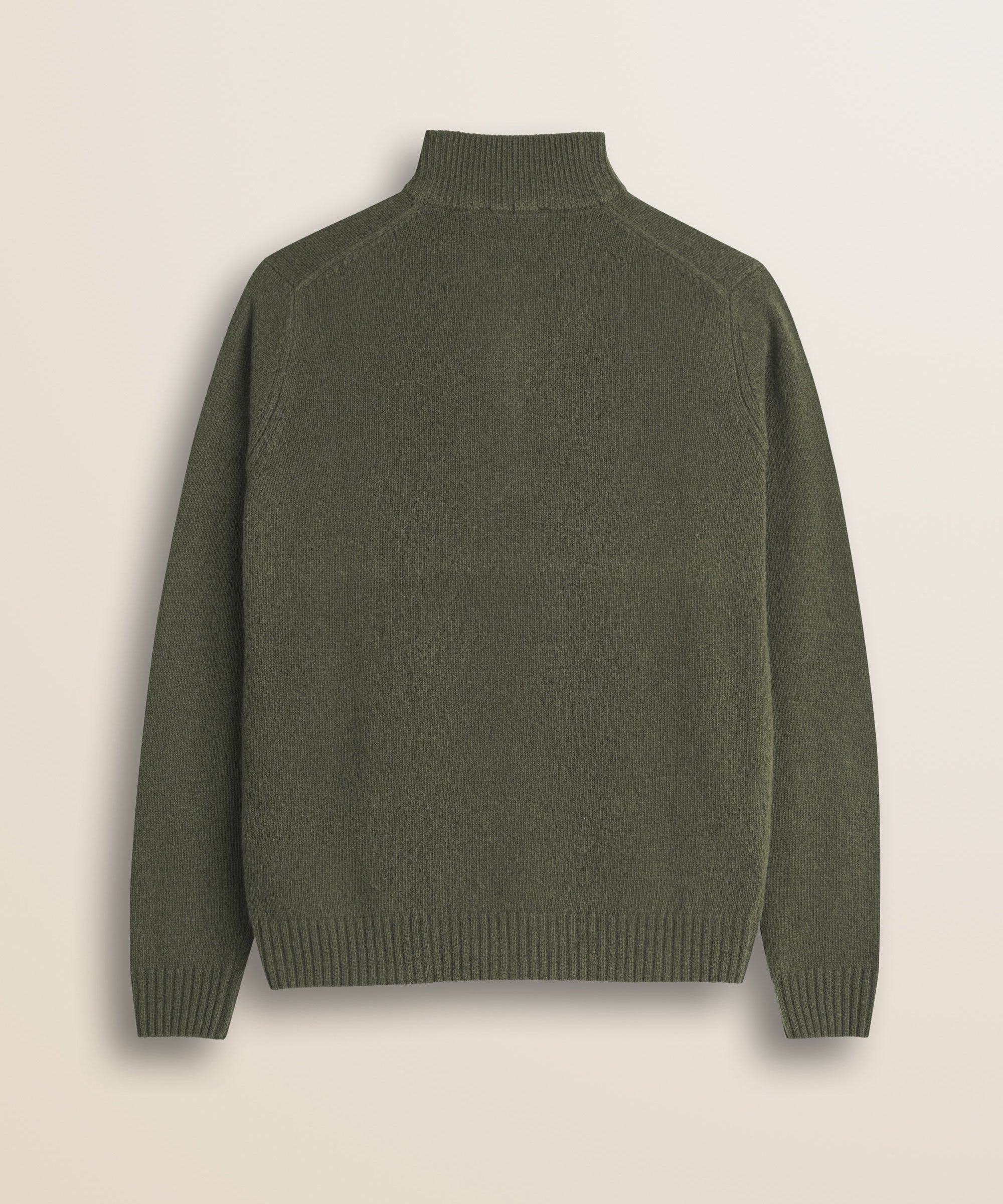 Maglione Mezza Zip in Lambswool  retro - Olive Night