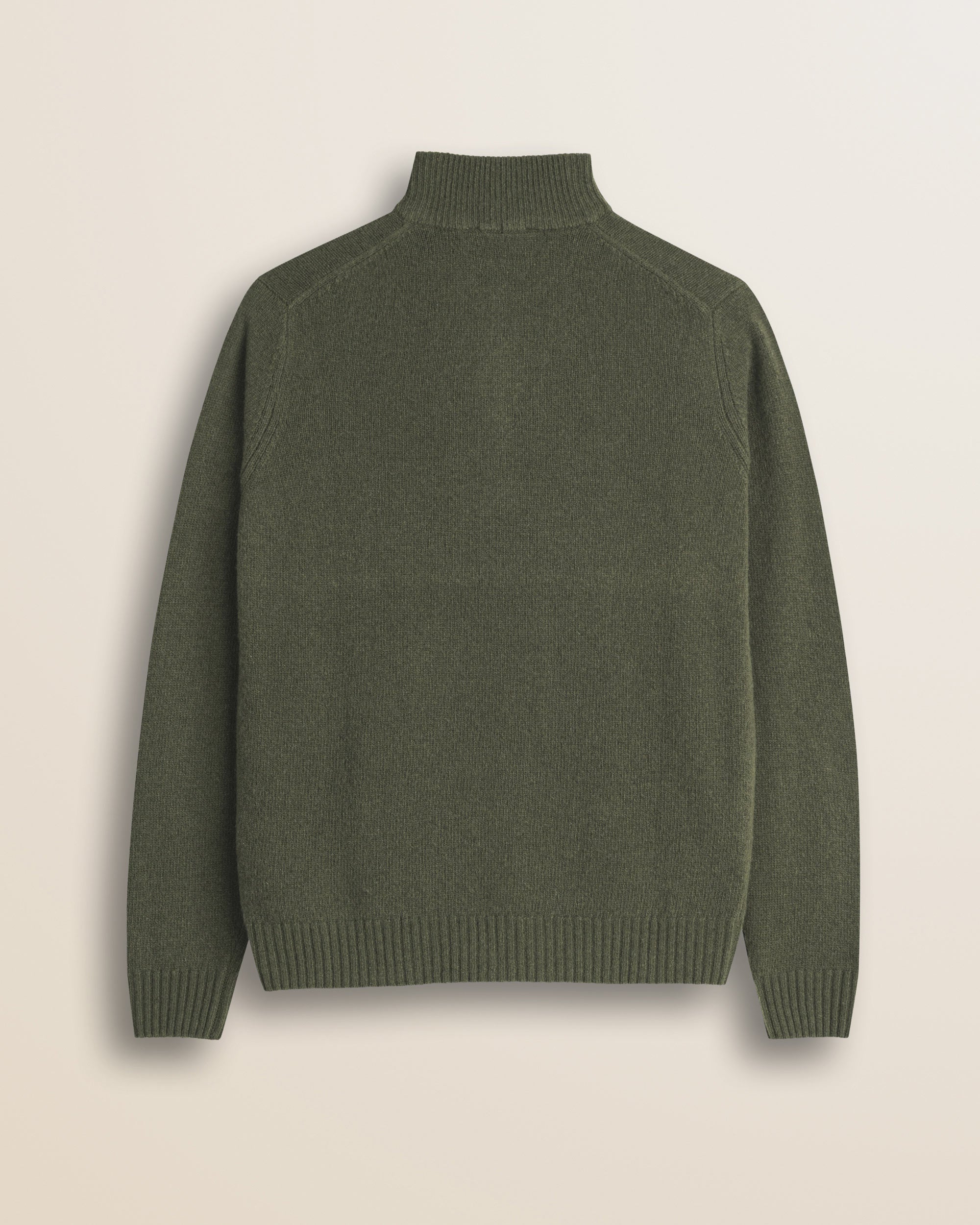 Maglione Mezza Zip in Lambswool  retro - Olive Night
