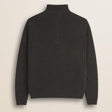 Maglione Mezza Zip in Lambswool  retro - Chocolate