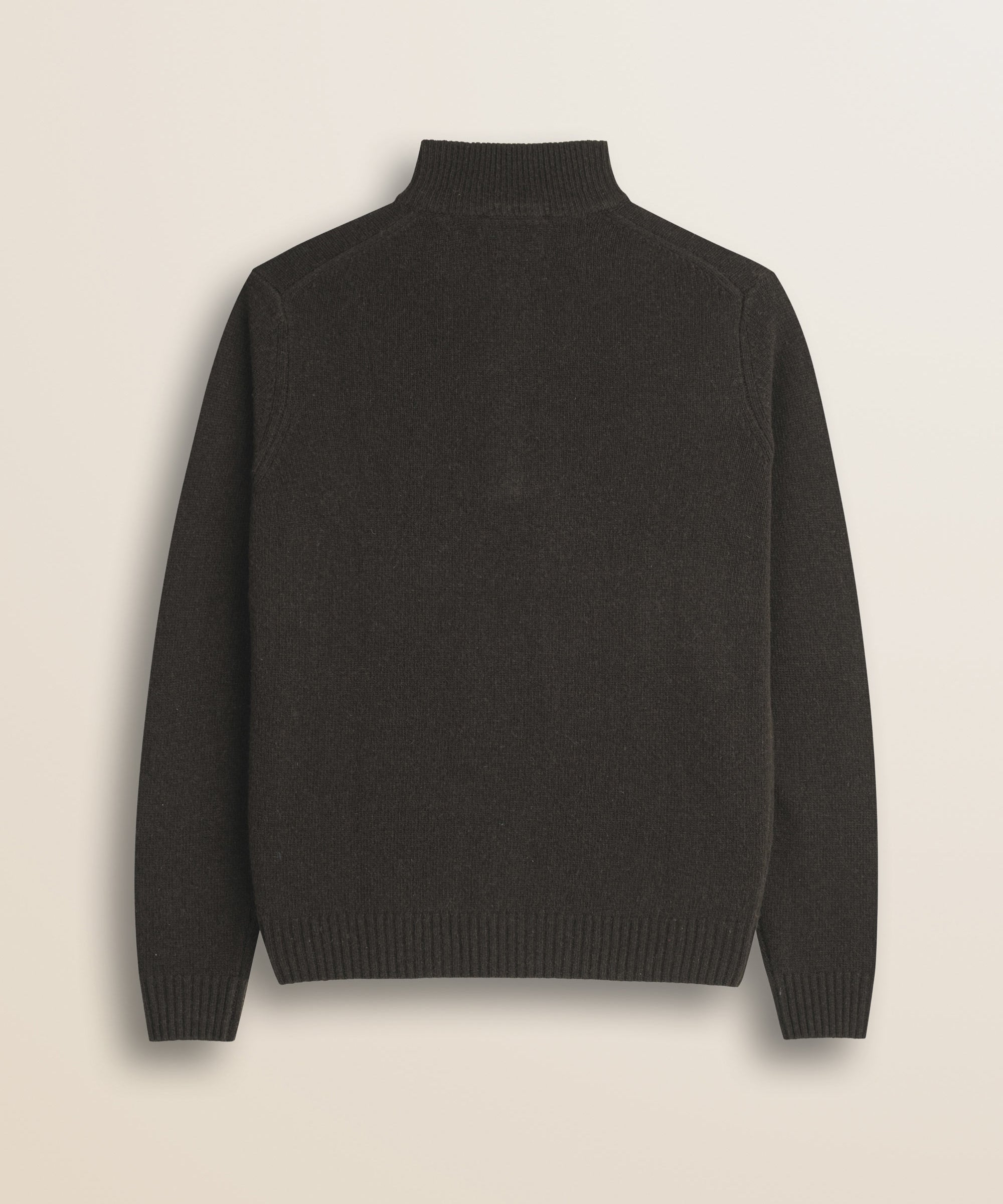 Maglione Mezza Zip in Lambswool  retro - Chocolate