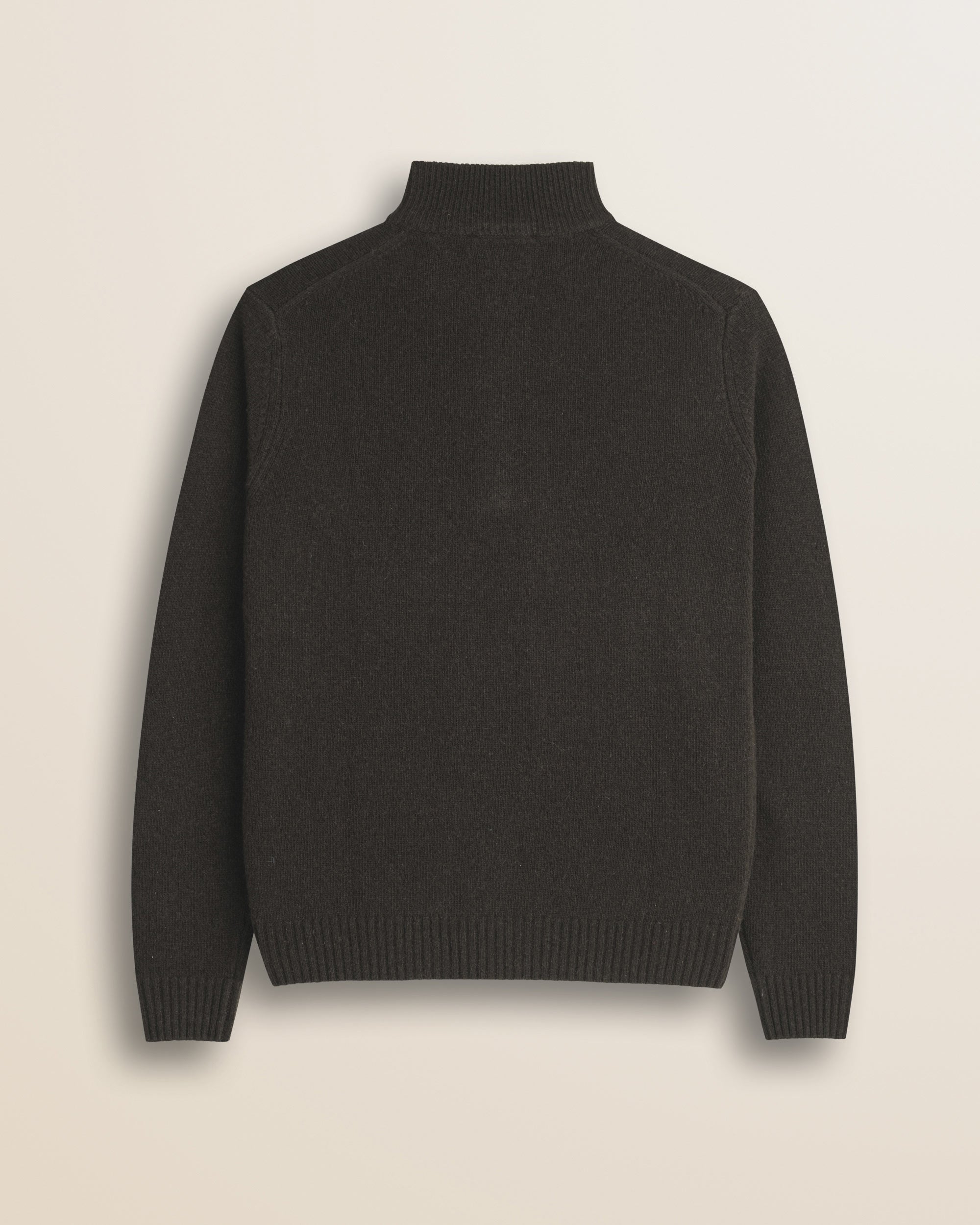 Maglione Mezza Zip in Lambswool  retro - Chocolate