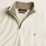Maglione Full Zip in Lambswool  dettaglio - Gardenia