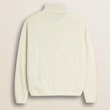 Maglione Full Zip in Lambswool  retro - Gardenia