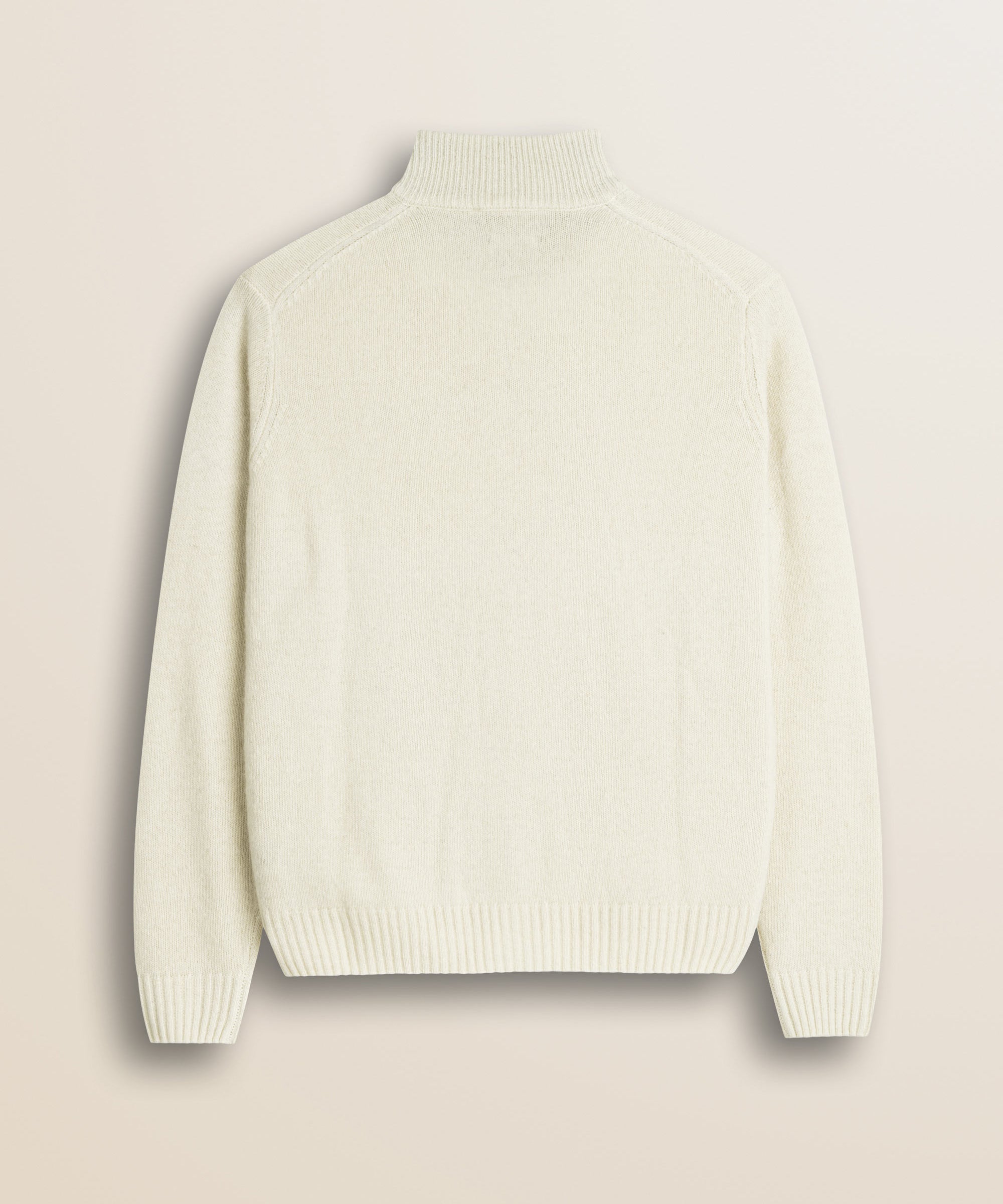 Maglione Full Zip in Lambswool  retro - Gardenia